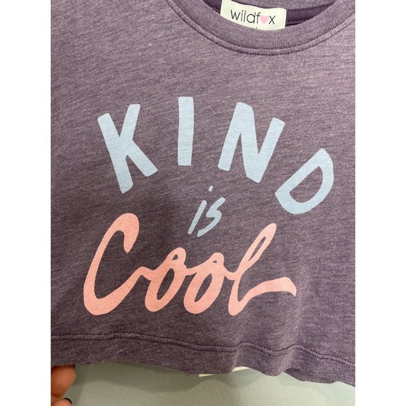 NWT WILDFOX Kids Cropped Kind Is Cool Tee - Picture 2 of 5